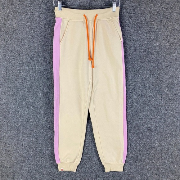 Lego Pants - Lego Sweatpants Women's XS Beige Drawstring Elastic Waist Casual Cotton‎ Blend